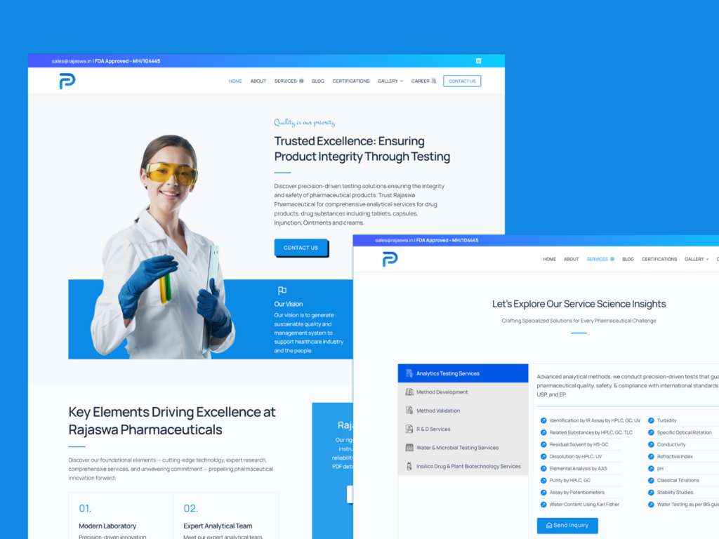 Pharmaceutical website redesigning with better seo and user experience by webrizze